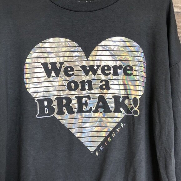 We Were On A Break Friends The Television Series Womens Gray Pajama Top Size S - Picture 2 of 8